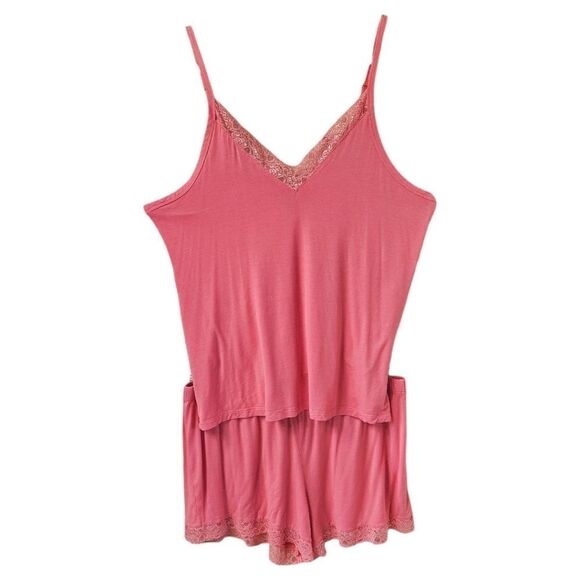 DAISY FUENTES Plus Size Sexy Lace V Neck Sleeveless Lounge Lingerie Short Set 2X - Picture 2 of 16